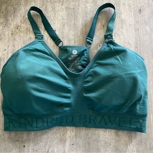 Kindred Bravely- Sublime Hands Free Pumping & Nursing Sports Bra- Teal, M Busty